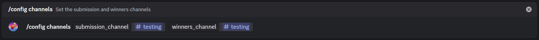 Video contest configuration modal